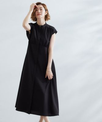 【SALE】GROVE (Women)/グローブ ウエスト高見えでスタイルアップ 上品スタンドカラーシャツワンピース(2002531886) クロ019 ワンピース・ドレス【三越伊勢丹/公式】