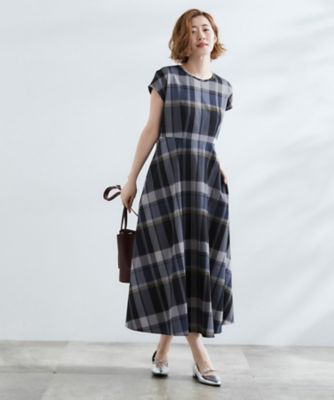 秋を先取り！ビッグチェック フィット＆フレアワンピース