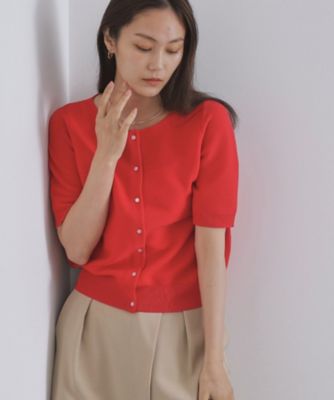 【SALE】OPAQUE.CLIP (Women)/オペークドットクリップ ガーダーニットカーディガン【UVケア/洗濯機洗い可】(2002531967) アカ062 トップス【三越伊勢丹/公式】