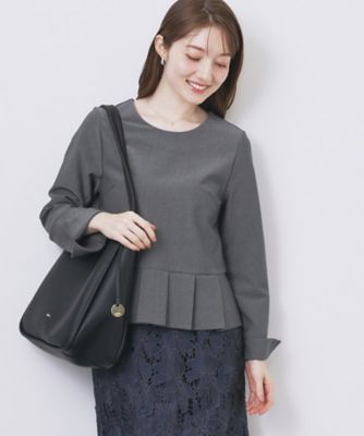 ＜index (Women)＞ストレッチペプラムラメトップス【洗濯機ＯＫ／防シワ／抗ピル】《Ｓ～３Ｌ》（２００２５３２１４９）