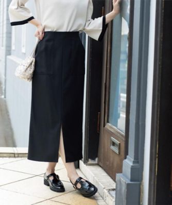 OPAQUE.CLIP (Women)/オペークドットクリップ ストレッチダブルポケットタイトスカート(2002532267) クロ019 ロングスカート【三越伊勢丹/公式】