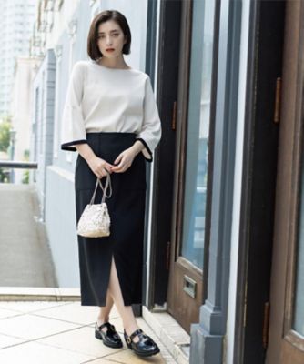 ストレッチダブルポケットタイトスカート【洗える