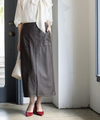 OPAQUE.CLIP (Women)/オペークドットクリップ ストレッチダブルポケットタイトスカート(2002532267) チャ744 ロングスカート【三越伊勢丹/公式】