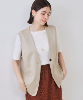 【新品未使用✨️】TOCCA DOLLY GILET ニットジレ 洗える✨️ フリー レディ感とセクシーさを併せ持つ袖口パール付きアシメリブニット