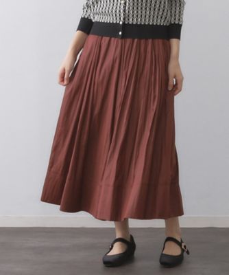 【SALE】OPAQUE.CLIP (Women)/オペークドットクリップ レザーライクタックフレアスカート(2002532283) アカ064 ロングスカート【三越伊勢丹/公式】