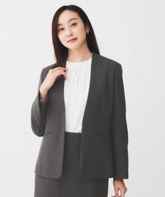 美品☆アデイインザライフ　パンツスーツ　ノーカラー　1ボタン　学校行事　ビジネス パンツスーツ 5点セット 大人 女性 ビジネススーツ 1ツボタン