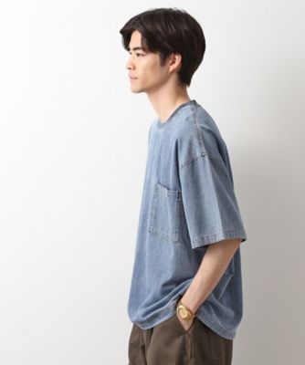 ライトデニム半袖Ｔシャツ【洗濯機ＯＫ】（２００２５３２６６１）