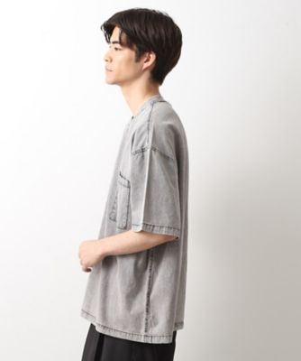 ライトデニム半袖Ｔシャツ【洗濯機ＯＫ】（２００２５３２６６１）