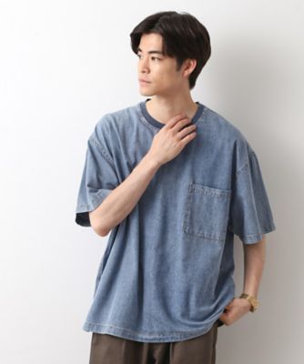 ライトデニム半袖Ｔシャツ【洗濯機ＯＫ】（２００２５３２６６１）