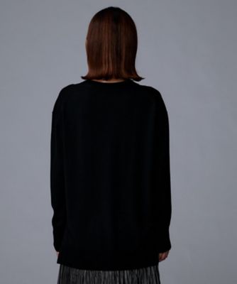 洗える／薄手／ウール100％】Vネックロングウールニット