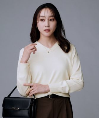 洗える／耐ピリング性／ウール100％】Vネックウールニット