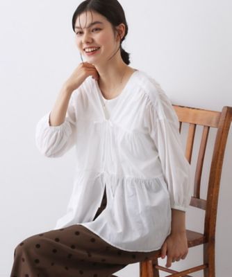 エンフォルド　リボン　ブラウス ENFOLD - ASYMMETRY-COLLAR BLOUSE / ブラウス / ホワイト