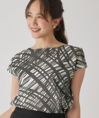 COUP DE CHANCE (Women)/クードシャンス 【手洗い可/エアリーな着心地/日本製】流線型チェック柄のブラウス(2002532731)