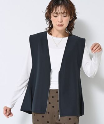 着画確認用です。 セットアップ可／洗える】サイドスリットVネックジレ