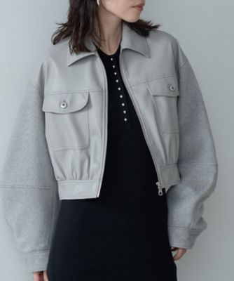 ＜GALLEST (Women)＞レザー調メルトンＭＩＸブルゾン（２００２５３３０４１）