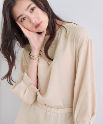 INDIVI (Women)/インディヴィ スエード調サテンブラウス(2002533112) ベージュ651 トップス【三越伊勢丹/公式】