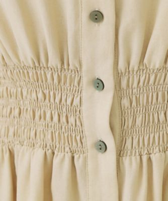 リネンライクスキッパーフィット＆フレアワンピース【洗濯機洗い可