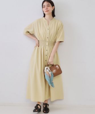 【SALE】OPAQUE.CLIP (Women)/オペークドットクリップ リネンライクスキッパーフィット & フレアワンピース(2002533252) ベージュ051 ワンピース・ドレス【三越伊勢丹/公式】