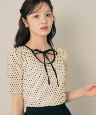 ＜COUTURE BROOCH (Women)＞２ＷＡＹリボンドットチュールプルオーバー（２００２５３３２９６）