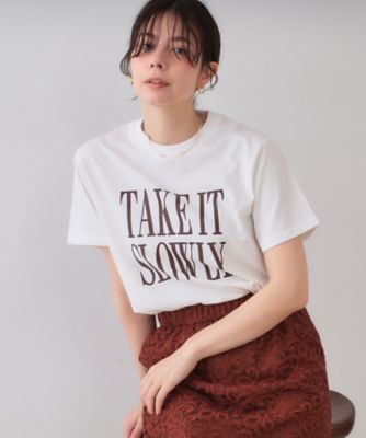 ＜OPAQUE.CLIP (Women)＞ロゴプリントＴシャツ【洗濯機洗い可】（２００２５３３３５９）