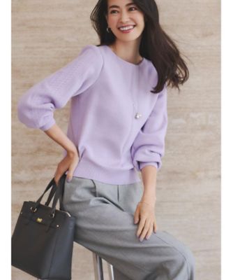 選べる8色／スカートにもパンツにも◎】ウール混ボートネック