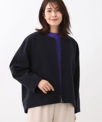 ゆったりシルエット】ジャージメルトンコクーンジャケット