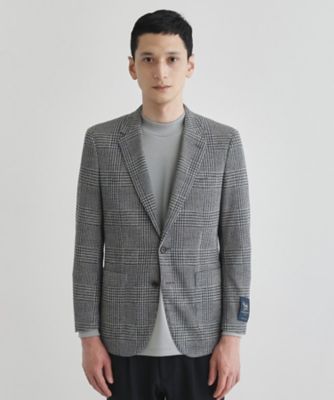 グレンチェックプリント ジャージ ジャケット
