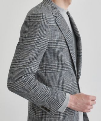 グレンチェックプリント ジャージ ジャケット