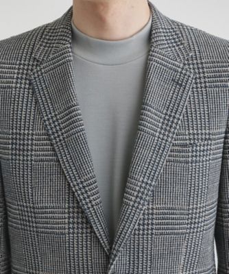 グレンチェックプリント ジャージ ジャケット