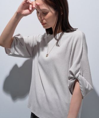 【SALE】INDIVI (Women)/インディヴィ【UVケア/吸汗速乾】凹凸素材ねじり袖トップス(2002534012) ベージュ050 【三越伊勢丹/公式】