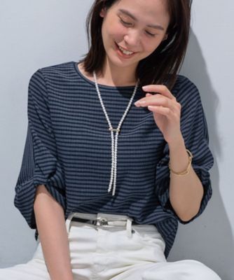 【SALE】INDIVI (Women)/インディヴィ【UVケア/吸汗速乾】凹凸素材ねじり袖トップス(2002534012) アオ294 【三越伊勢丹/公式】