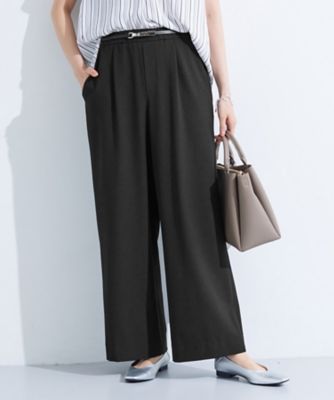 【SALE】INDIVI (Women)/インディヴィ【UVケア/SETUP可能】エアリージョーゼット ワイドパンツ(2002534013) クロ019 パンツ・ズボン【三越伊勢丹/公式】