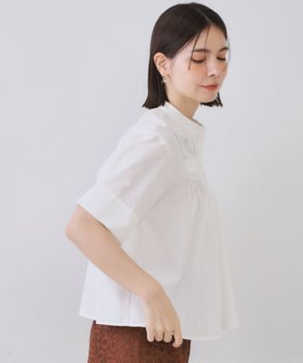 ピンタックフレアシャツ【洗濯機洗い可】（2002534017