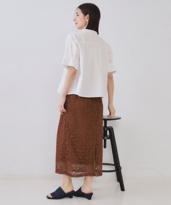 ピンタックフレアシャツ【洗濯機洗い可】（2002534017