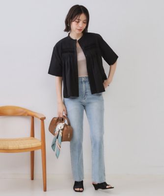 ピンタックフレアシャツ【洗濯機洗い可】（2002534017