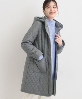 SHOO LA RUE (Women)/シューラルー【撥水/フード取り外し可】自然にくびれる あったかダイヤ柄キルトコート(2002534041) グレー014 コート・ジャケット【三越伊勢丹/公式】