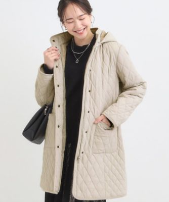 SHOO LA RUE (Women)/シューラルー【撥水/フード取り外し可】自然にくびれる あったかダイヤ柄キルトコート(2002534041) ベージュ051 コート・ジャケット【三越伊勢丹/公式】