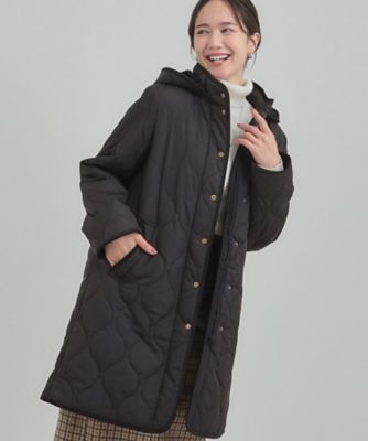 ＜SHOO LA RUE (Women)＞【撥水／フード取り外し可】冬に嬉しいこだわり満載　ひょうたん柄キルトコート【ＣＩＲＣＲＩＣ】（２００２５３４０４２）