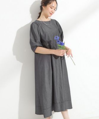 ＜SHOO LA RUE (Women)＞【Ｓ－ＬＬ】配色ステッチがアクセント　デニムワンピース（２００２５３４０７４）