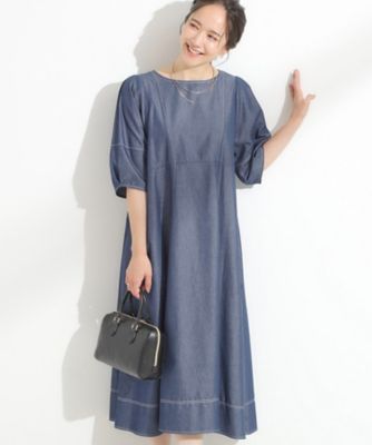 【Ｓ－ＬＬ】配色ステッチがアクセント　デニムワンピース（２００２５３４０７４）