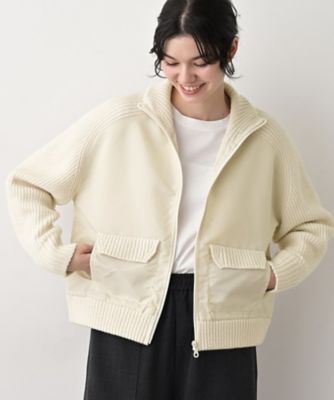 ＜Dessin (Women)＞【洗える】異素材ミックスジップブルゾン（２００２５３４８２２）