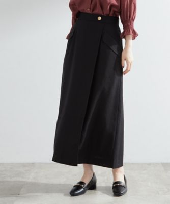 ラップスカート 秋先取り フラップポケットラップスカート
