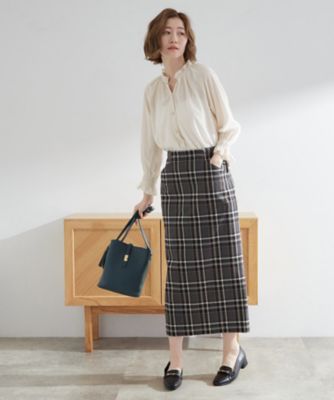 ADORE 42,900円新品 ウールチェックブラウス ウールチェックブラウス （シャツ・ブラウス）｜ADORE