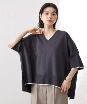 Kinema  キネマ ニット パイル Cosmorama High Gauge V-Neck Top ¥27,500 油分・蝋分を多く含む