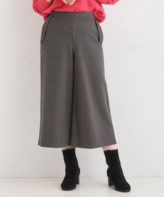 SHOO LA RUE (Women)/シューラルー【洗濯機可/S-LL】美脚見え 圧縮ニット ガウチョパンツ(2002534966) グレー014 パンツ・ズボン【三越..