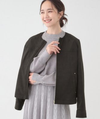 ＜SHOO LA RUE (Women)＞【Ｓ－ＬＬ】上品さを纏う　やわらか　フェイクスエードブルゾン（２００２５３４９６８）