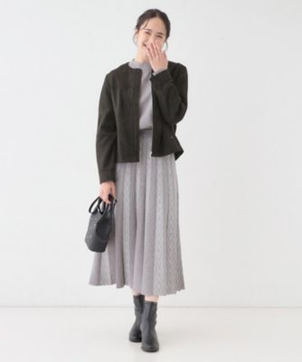 S－LL】上品さを纏う やわらか フェイクスエードブルゾン