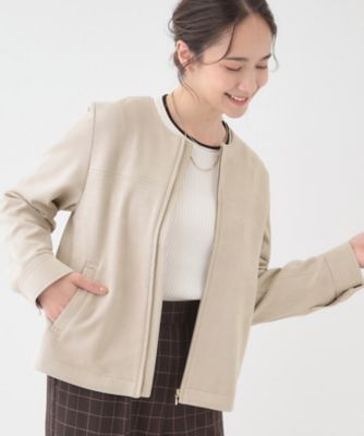 S－LL】上品さを纏う やわらか フェイクスエードブルゾン