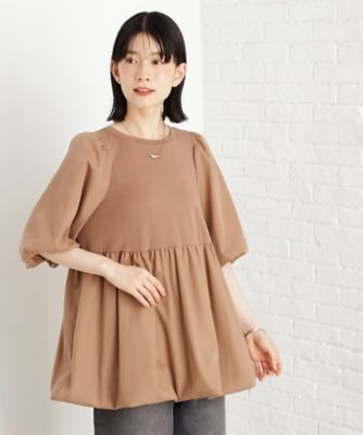 バルーンスリーブペプラムチュニック【洗える】（2002534969