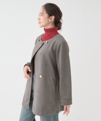 S－LL】上品さを纏う やわらかフェイクスエード ミドル丈